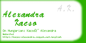 alexandra kacso business card